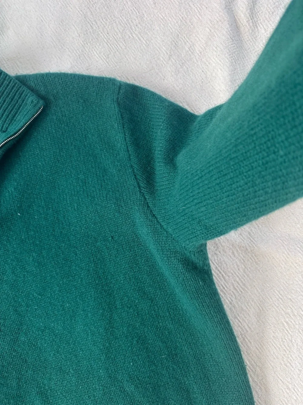 Polo Golf Ralph Lauren, wool cashmere, quarter zip, vintage 90s, forest green - Picture 5 of 6
